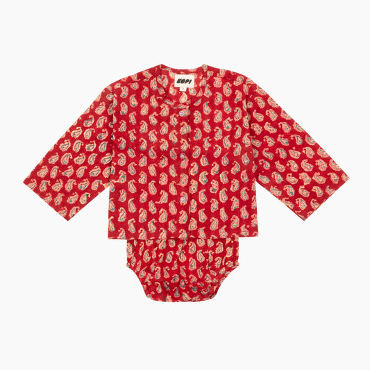 The Cabana Set in Red Paisley
