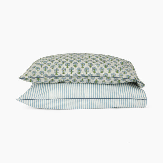 Twin Pillow Set in Pacific Mist