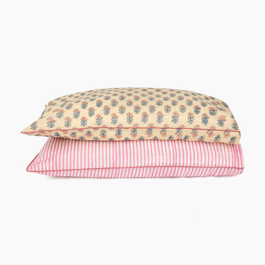 Twin Pillow Set in Pink Sand