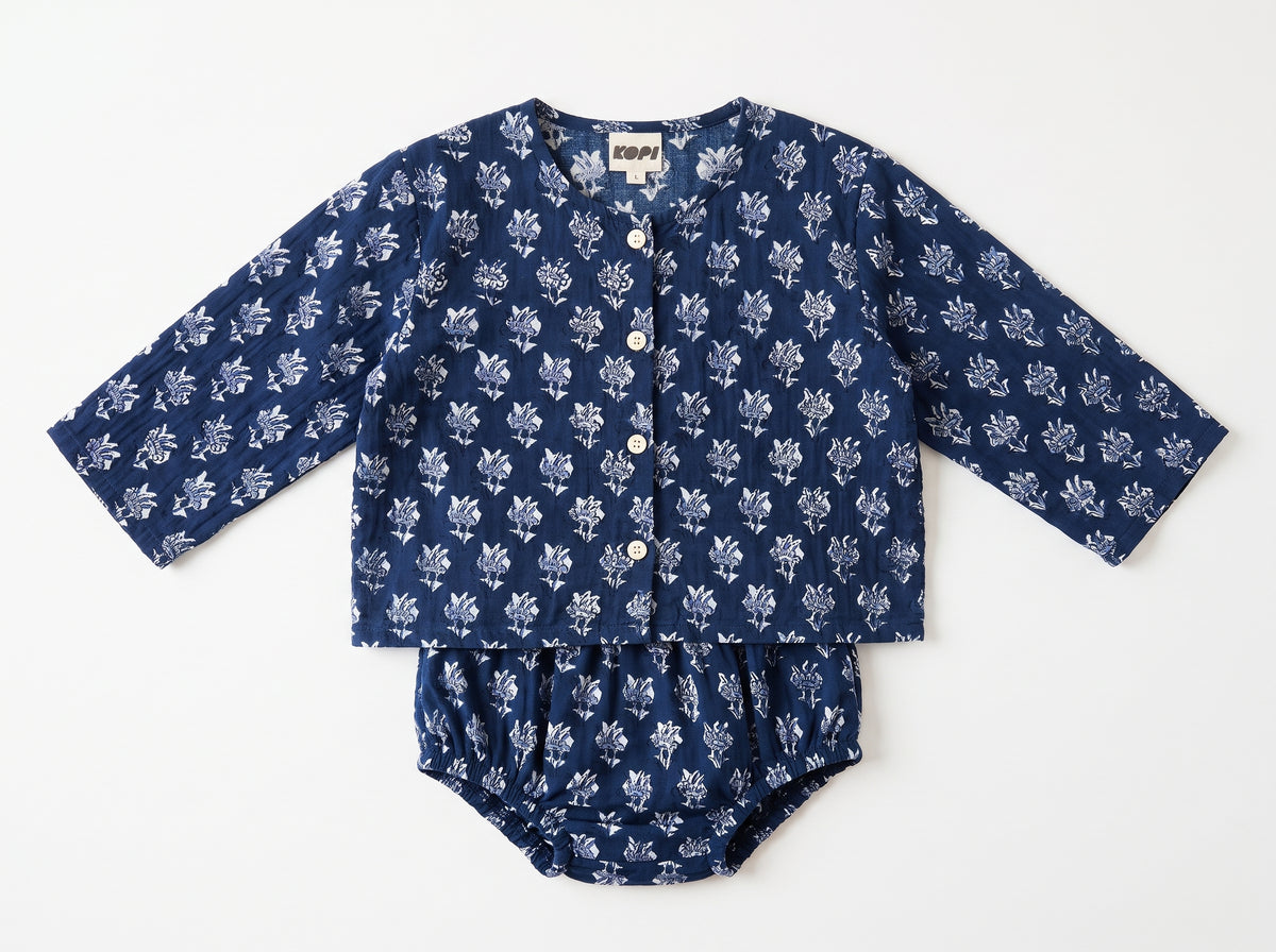 Cabana Set in Navy Fleur