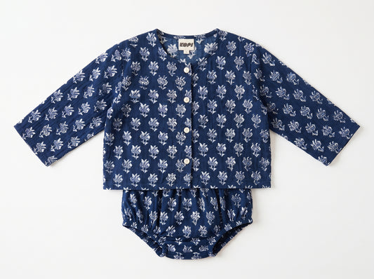 Cabana Set in Navy Fleur